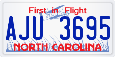 NC license plate AJU3695