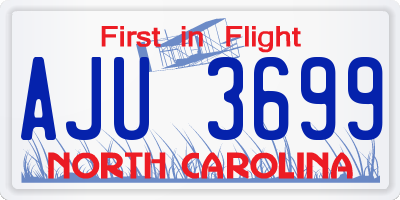 NC license plate AJU3699