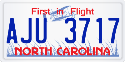 NC license plate AJU3717