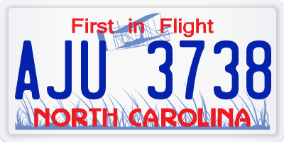 NC license plate AJU3738