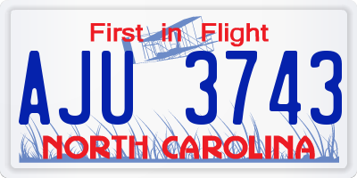 NC license plate AJU3743