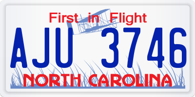 NC license plate AJU3746