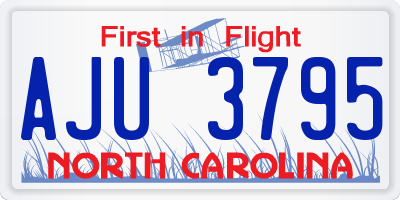 NC license plate AJU3795