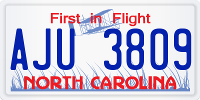 NC license plate AJU3809