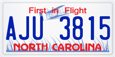 NC license plate AJU3815