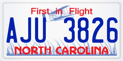 NC license plate AJU3826