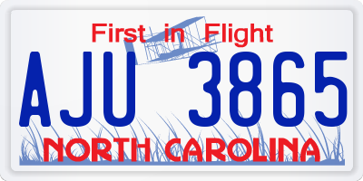 NC license plate AJU3865
