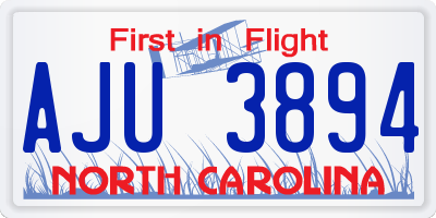 NC license plate AJU3894
