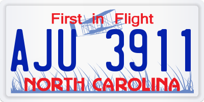 NC license plate AJU3911