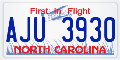 NC license plate AJU3930