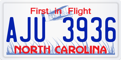 NC license plate AJU3936