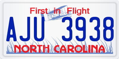 NC license plate AJU3938