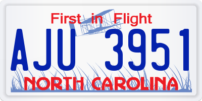 NC license plate AJU3951