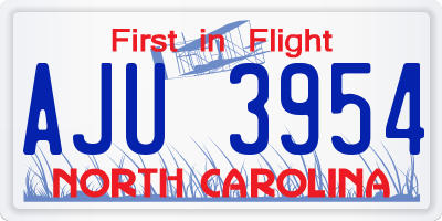 NC license plate AJU3954