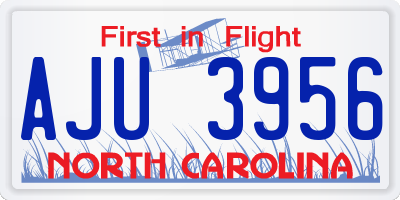 NC license plate AJU3956