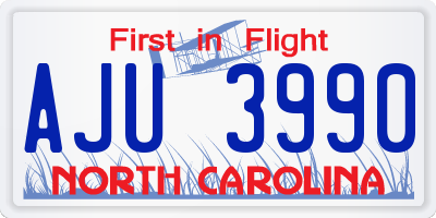 NC license plate AJU3990