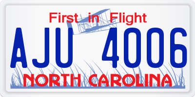 NC license plate AJU4006