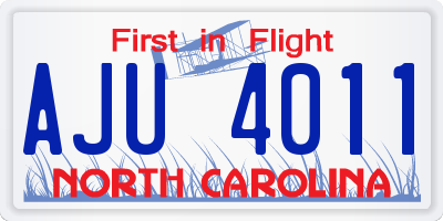 NC license plate AJU4011