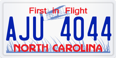 NC license plate AJU4044