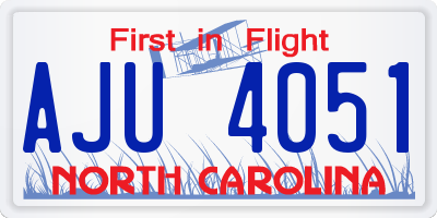NC license plate AJU4051