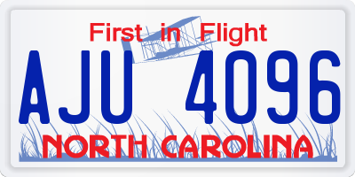NC license plate AJU4096
