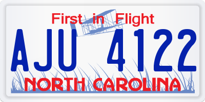 NC license plate AJU4122