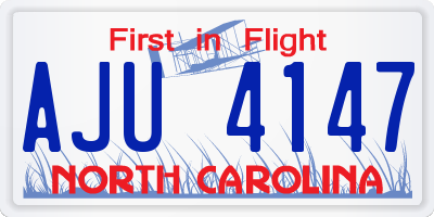 NC license plate AJU4147