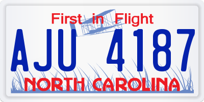 NC license plate AJU4187