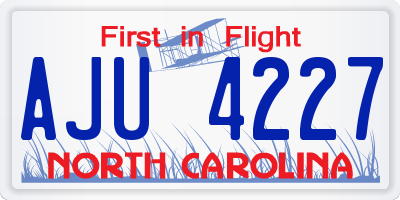 NC license plate AJU4227