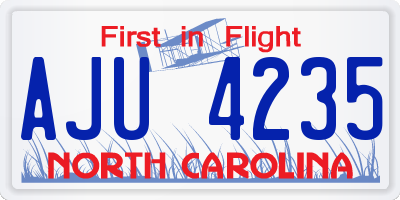NC license plate AJU4235