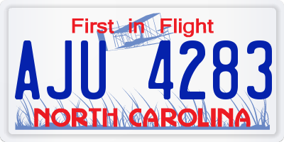 NC license plate AJU4283