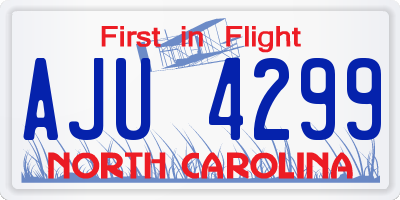 NC license plate AJU4299