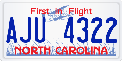 NC license plate AJU4322