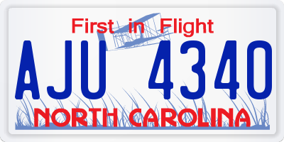 NC license plate AJU4340