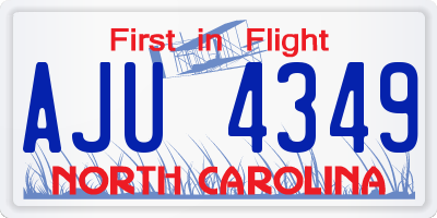 NC license plate AJU4349