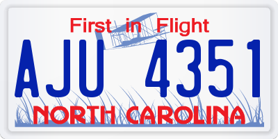 NC license plate AJU4351