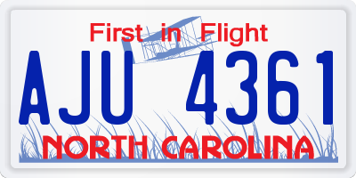 NC license plate AJU4361