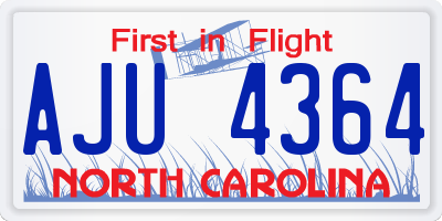 NC license plate AJU4364