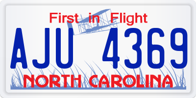 NC license plate AJU4369