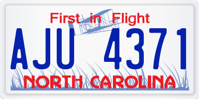 NC license plate AJU4371