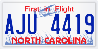 NC license plate AJU4419