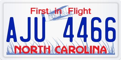 NC license plate AJU4466