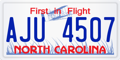 NC license plate AJU4507