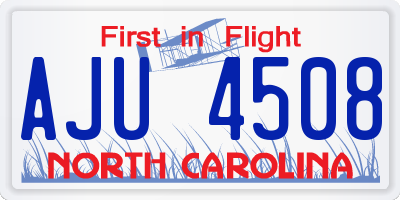 NC license plate AJU4508