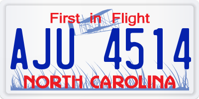 NC license plate AJU4514