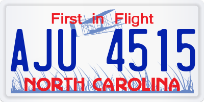 NC license plate AJU4515