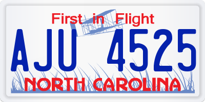 NC license plate AJU4525