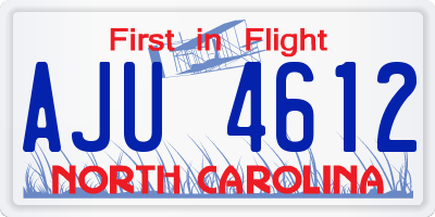 NC license plate AJU4612