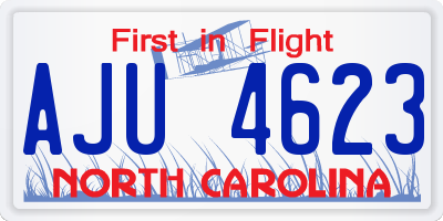 NC license plate AJU4623