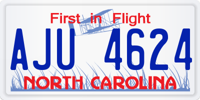 NC license plate AJU4624